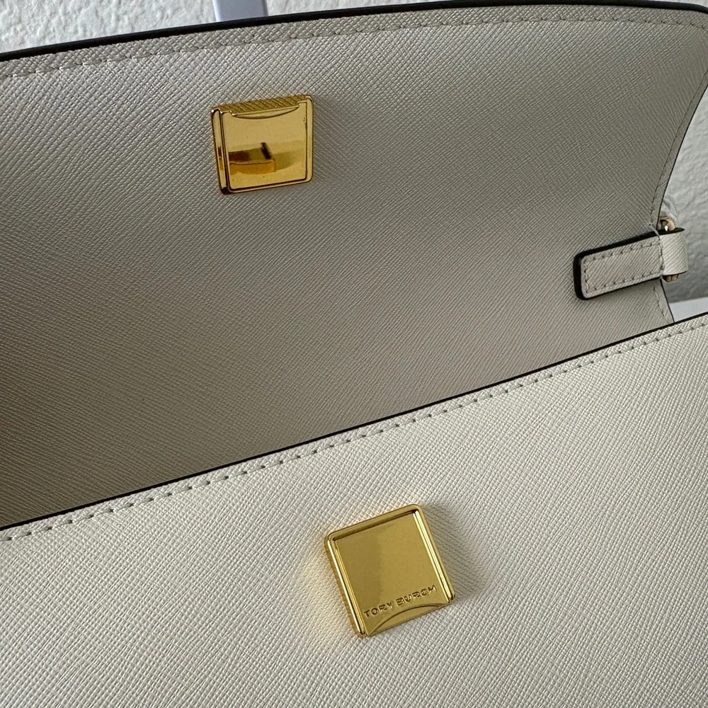 Tory Burch Brown and White Bag